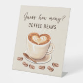 愛はコーヒー豆の数を推測 台座サイン (正面)
