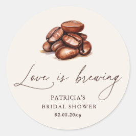 愛はコーヒー豆の醸造ブライダルシャワー ラウンドシール