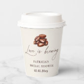 愛はコーヒー豆の醸造ブライダルシャワー 紙コップ (正面)