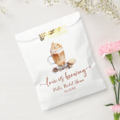 愛はコーヒー豆を醸造しているブライダルシャワー フェイバーバッグ (封をした状態)