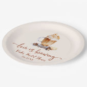 愛はコーヒー豆を醸造しているブライダルシャワー ペーパープレート (アングル)