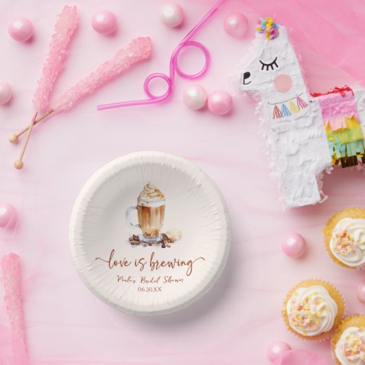 愛はコーヒー豆を醸造しているブライダルシャワー ペーパーボウル (パーティー)