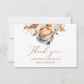 愛はコーヒー醸造ブライダルシャワーありがとう サンキューカード (正面)