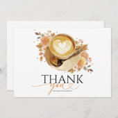 愛はコーヒー醸造ブライダルシャワーありがとう 招待状 (正面/裏面)