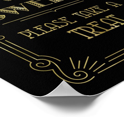 愛はスウィートキャンディ結婚バーの金ゴールドブラック1920s ポスター (角)