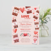 愛はスウィートチョコレートとハートブライダルシャワー 招待状 (スタンド正面)