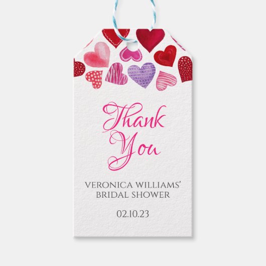 愛はスウィートバレンタインのブライダルシャワー ギフトタグ (正面)