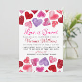 愛はスウィートバレンタインベビーシャワー招待状 招待状 (スタンド正面)