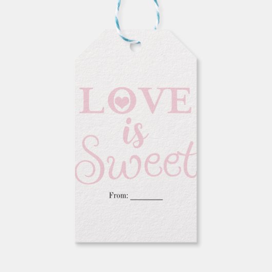 愛はスウィートピンク&ホワイトの結婚好意カスタムである ギフトタグ (裏面)