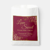 愛はスウィートブルガンディマルーン&金ゴールドレース結婚ズ フェイバーバッグ (正面)