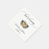 愛はスケルトンを醸造している手ビールカップルのシャワー スタンダードカクテルナプキン (角)