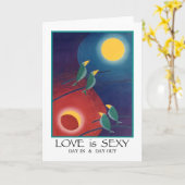 愛はセクシーなカラフルの抽象芸術の鳥の絵画です カード (黄色い花)