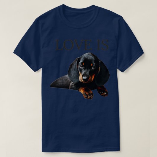 愛はダシュント犬 Tシャツ (デザイン正面)