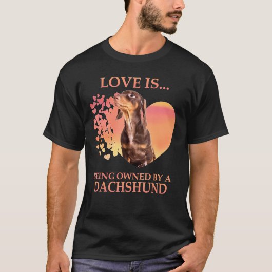 愛はダックスフントに所有されている Tシャツ (正面)