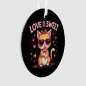 愛はチョコで満たされた甘い美味しい瞬間 オーナメント (正面)