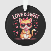 愛はチョコで満たされた甘い美味しい瞬間 オーナメント (正面)