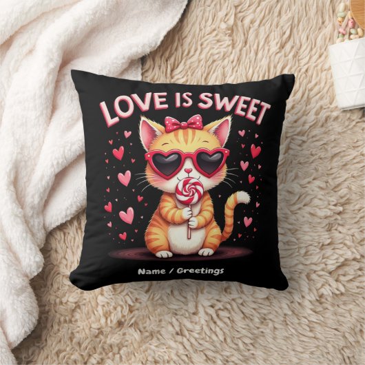 愛はチョコで満たされた甘い美味しい瞬間 クッション (ブランケット)