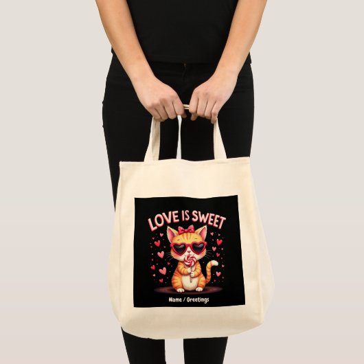 愛はチョコで満たされた甘い美味しい瞬間 トートバッグ (正面(商品))