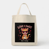 愛はチョコで満たされた甘い美味しい瞬間 トートバッグ (裏面)