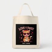 愛はチョコで満たされた甘い美味しい瞬間 トートバッグ (正面)