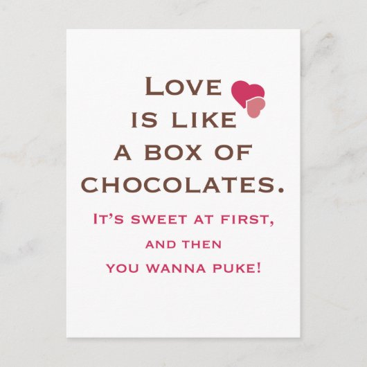 愛はチョコレートの箱のよう ポストカード (正面)