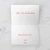 愛はチョコレートバレンタインのカードの箱のようです シーズンカード (内部)