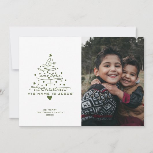 愛はツリー生まれクリスマスカード シーズンカード (正面)