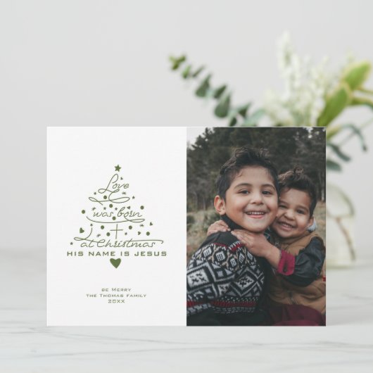 愛はツリー生まれクリスマスカード シーズンカード (スタンド正面)