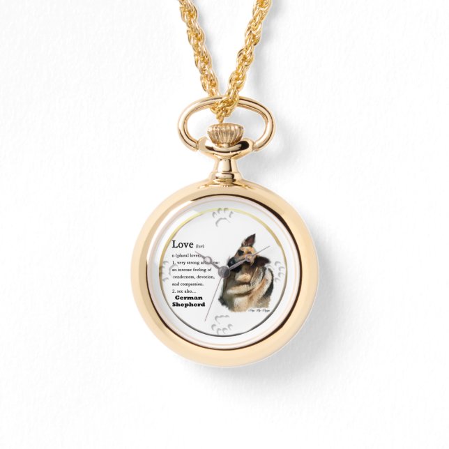 愛はドイツの羊飼いの贈り物 腕時計 (正面)