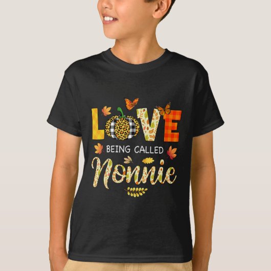愛はノニーパンプキン紅葉と呼ばれる感謝してい Tシャツ (正面)