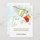 愛はハミングバードティーを醸造しているパーティー サンキューカード (正面/裏面)