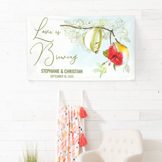 愛はハミングバードティーを醸造しているパーティー 横断幕 (インサイチュ)