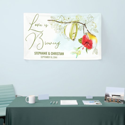 愛はハミングバードティーを醸造しているパーティー 横断幕 (トレードショー)