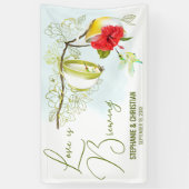 愛はハミングバードティーを醸造しているパーティー 横断幕 (縦)