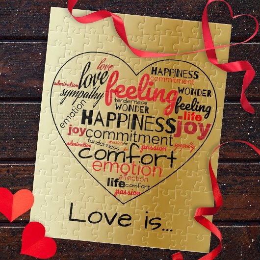 愛はハート型ワードクラウドリピートタイポグラフィ ジグソーパズル