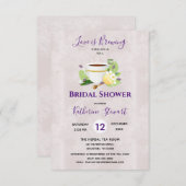 愛はハーブティーを醸造している |ブライダルシャワー 招待状 (正面/裏面)