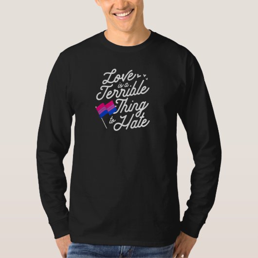 愛はバイセクシュアルプライドFlを嫌う恐ろしい Tシャツ (正面)