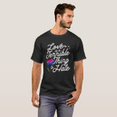 愛はバイセクシュアルプライドFlを嫌う恐ろしい Tシャツ (正面フル)