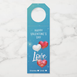 愛はバレンタインの気球にある ボトルネックタグ