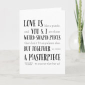 愛はパズルのようなもので、私たちは最高傑作を作る カード (正面)