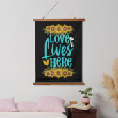 愛はヒマワリと共にここに住む 吊り下げ型タペストリー (寝室)