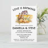 愛はビールをテーマにした秋の醸造ブライダルシャワー 招待状 (スタンド正面)
