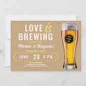 愛はビール醸造クラフトカップルの婚約 招待状 (正面)