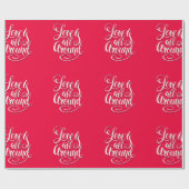 愛はピンクに文字を入れる原稿のまわりに完全にあります ラッピングペーパー (フラット)