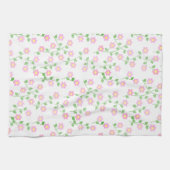 愛はピンクの花が咲き誇る キッチンタオル (横)