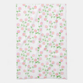 愛はピンクの花が咲き誇る キッチンタオル (縦)