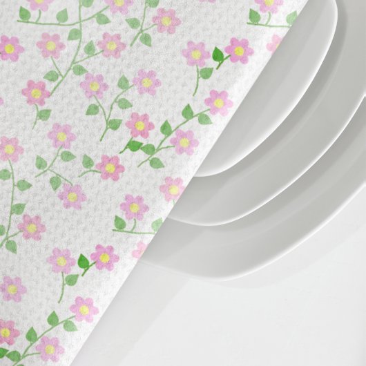 愛はピンクの花が咲き誇る キッチンタオル