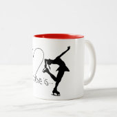 愛はフィギュアスケート、女の子のスケート選手及びHeart/REDです ツートーンマグカップ (正面右)