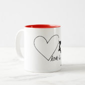 愛はフィギュアスケート、女の子のスケート選手及びHeart/REDです ツートーンマグカップ (正面左)
