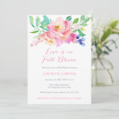 愛はフル開花水色シャワーカード 招待状 (スタンド正面)